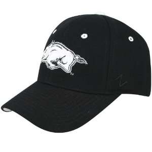   Arkansas Razorbacks Black Silver Lining Fitted Hat