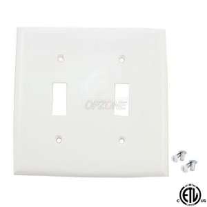   Topzone 2 Gang White Toggle Wall Plate, White Color: Home Improvement