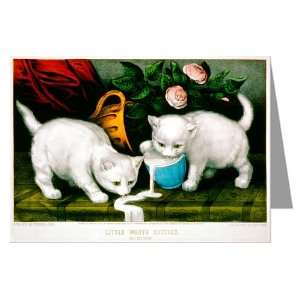   set of Currier and Ives Little White Mischief Kitties