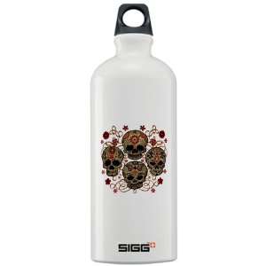  Sigg Water Bottle 1.0L Flower Skulls Goth 