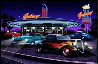 Galaxy Diner Cross Stitch Pattern Retro ~50s~ Cars  