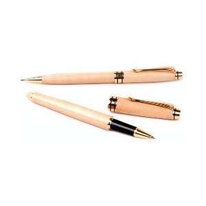  3623 MAPLE    Impella Wood Rollerball Pen and Pencil Set 