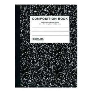    BAZIC C/R 100 Ct. Black Marble Composition Book: Electronics