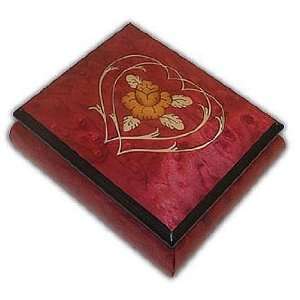   Heart Floral Inlayed Sorrento Musical jewelry Box 