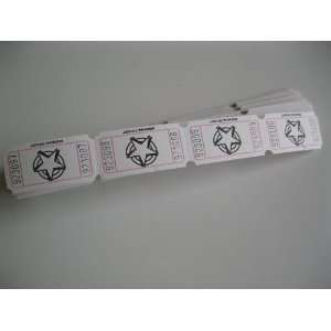  100 White Star Consecutively Numbered Raffle Tickets 