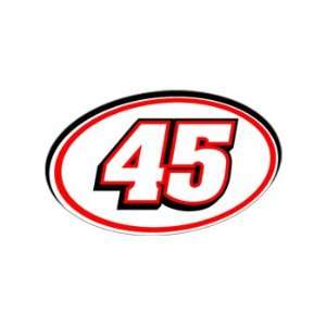   45 Number   Jersey Nascar Racing Window Bumper Sticker Automotive
