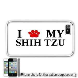 Shih Tzu Paw Love Dog Apple iPhone 4 4S Case Cover White