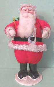 Vintage Composition Felt Suit Large Christmas SANTA CLAUS Figure with 