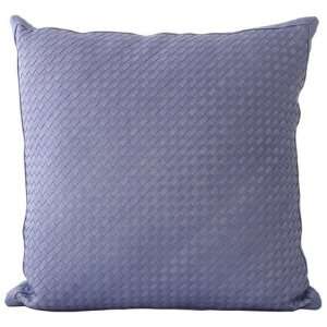  Lance Wovens Watercolor Periwinkle Leather Pillow: Home 