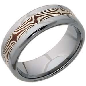   Band with Shakudo and Sterling Silver Inlay/Tungsten Carbide Jewelry