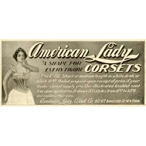  1899 Ad American Lady Corsets Victorian Fashion 