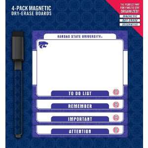  Turner Kansas State Wildcats Magnetic To Do Notes, 4 Pack 