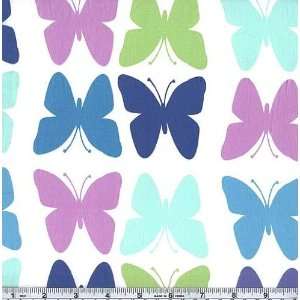  58 Wide Cotton Batiste Butterfly Purple/Blue Fabric By 