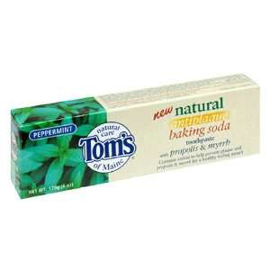 Toms of Maine Natural Antiplaque Baking Soda Toothpaste, Peppermint 