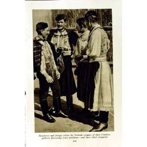   c1920 CROATIAN COSTUMES PEOPLE SERBIAN MARKET BALKANS