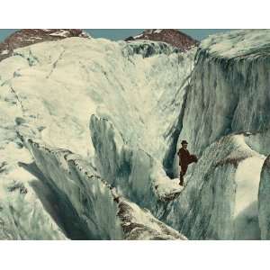 Vintage Travel Poster   Crevasse formation in Illecillewaet Glacier 
