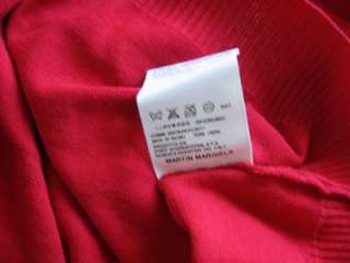 MARTIN MARGIELA Red Cotton Sweater Vest w/Flutter Collar Sz M  