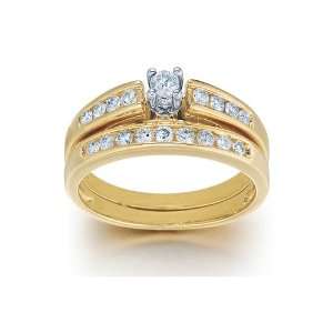  1/2 ctw Diamond Bridal Ring Set in 14kt Yellow Gold (8 