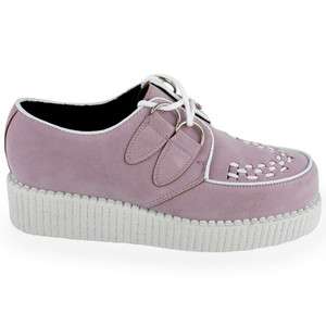   LACE UP PLATFORMED WOMENS FAUX SUEDE CREEPERS SHOES SIZE 3 8  