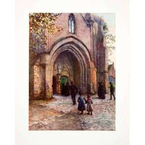  1906 Color Print Forestier Church Nieuwpoort Nieuport Belgium 