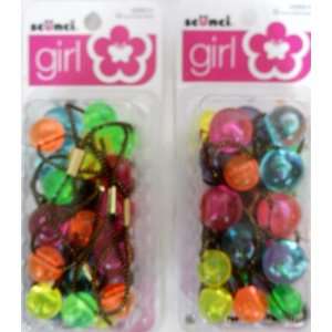 com Scunci Girl Ponytail Elastic with Assorted Color Balls, 12 Pieces 