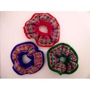  New Hair Scrunchies 3 Pack Handwoven Assorted Colors Fair 