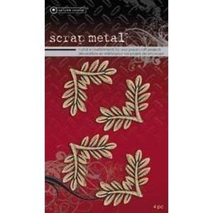  Scrapmetal Embellishments: Gold Branch Photo Corners: Arts 