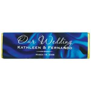  Blue Satin Personalized Wedding Chocolate Bar Health 