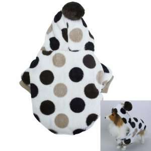  Hooded Dog Fluffy Coat Jacket w/ Dots   Size M: Pet 