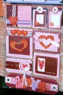   HANDMADE Glitter 3D Layered Stickers, 8 tags LOVE,Loving You, Hearts