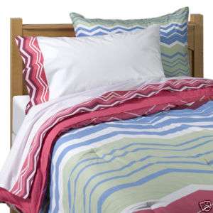 Nautica Sarasota Twin Size Comforter & Pillow Sham, Pink, White  