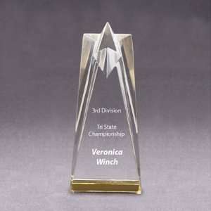 Star Tower Award, Gold Mirrored, 6 