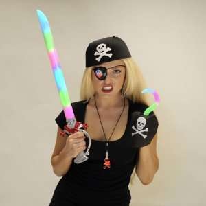  5 Piece Light Up LED Pirate Costume Accessories Set 