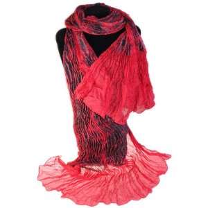 Red Blue Tie Dyed 100% Silk Scarf: Everything Else