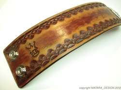 Custom TOOLED LEATHER WRISTBAND CUFF **Made In NYC**  