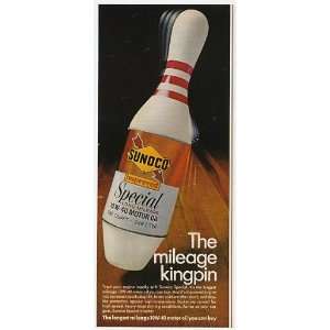  1971 Sunoco Special Oil Bowling Pin Print Ad (9322)