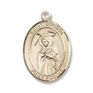  St. Regina Large 14kt Gold Medal Jewelry