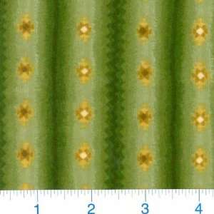 45 Wide Flannel Santa Fe Trail Striped Symbols Green Fabric By The 