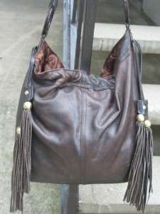 Sabina Used Brown Leather Handbag Purse Hobo Bag  