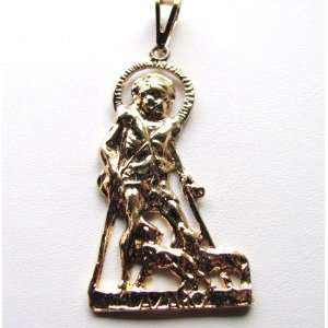  14kt Gold Overlay San Lazaro Pendant About 2 Inches 