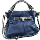 Dasein designer lock front precious hobo bag with strap navy blue 