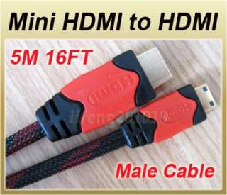 5M 16FT Male HDMI to Mini HDMI Cable for HDTV DV 1080p  