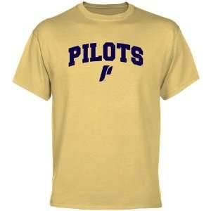  Portland Pilots Light Gold Logo Arch T shirt Sports 