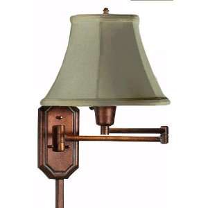   Traditional Swing arm Pin up Lamp, SAGE, AGED COPPER