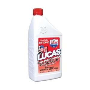 Lucas Oil 1 Quart SAE 20W50 High Performance Synthetic Motorcycle Oil 