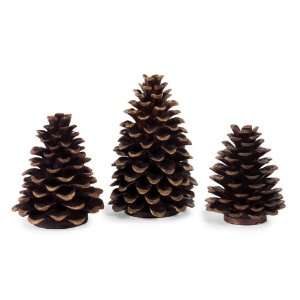   Set of 3 Decorative Christmas Festive Pinecone Finials