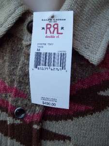 Ralph Lauren RRL Indian sweater jacket shirt medium nwt  