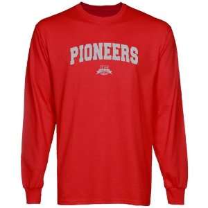  NCAA Sacred Heart Pioneers Red Logo Arch Long Sleeve T 