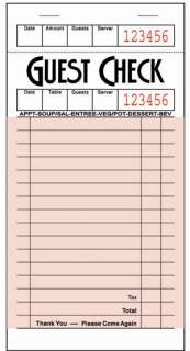Case of 5,000 A1T3616 1 Tan Single Page Guest Checks  