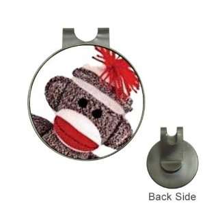 Magnetic Golf Ball Marker Hat Clip Sock Monkey Design:  